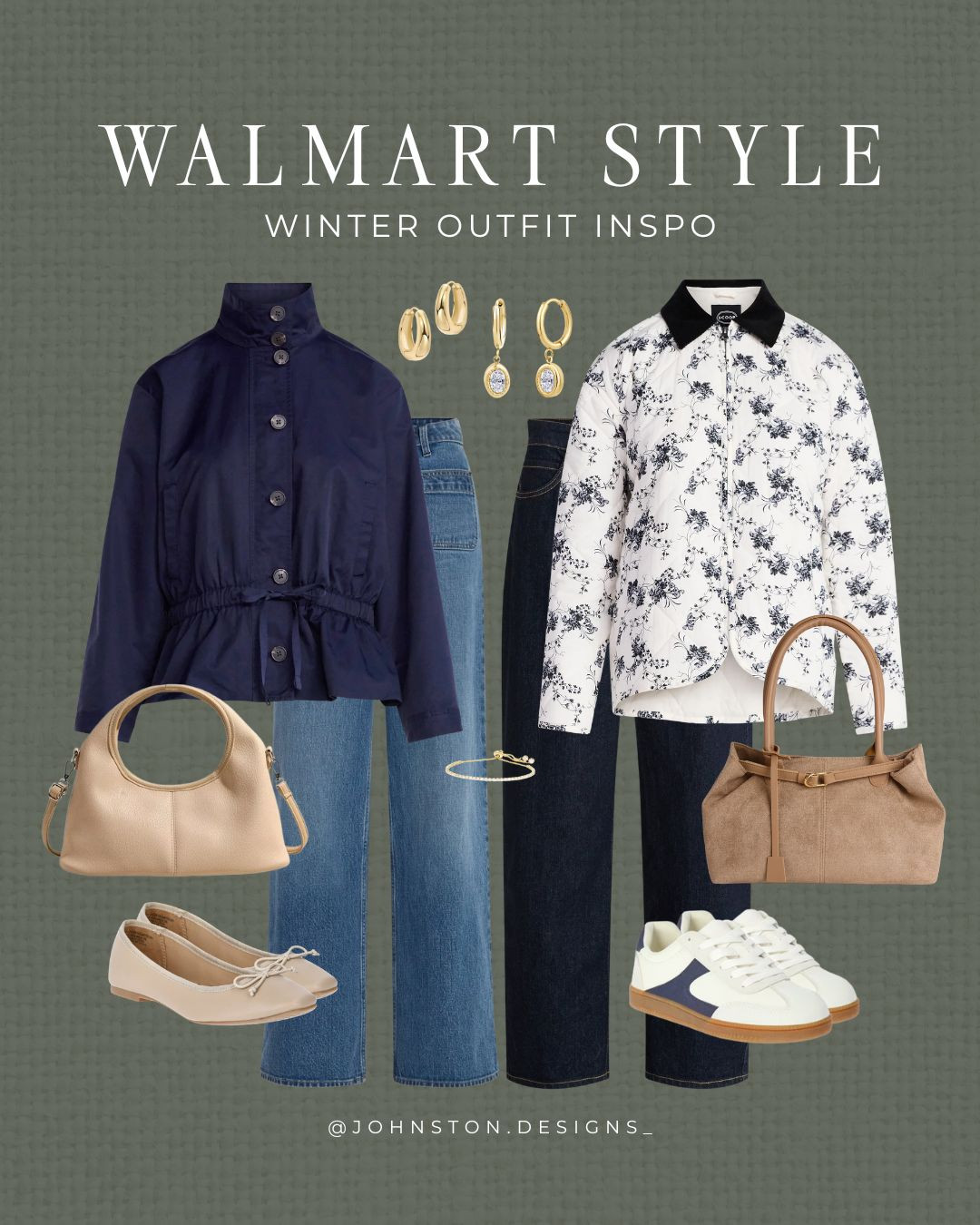 New Walmart jackets! Navy, floral, jeans styling, simple and casual outfit inspo, winter style, cold weather fashion, sneakers, ballet flats, affordable women's fashion finds.

Scoop, Free Assembly, Walmart fashion. 

 #LTKootd #LTKFindsUnder50