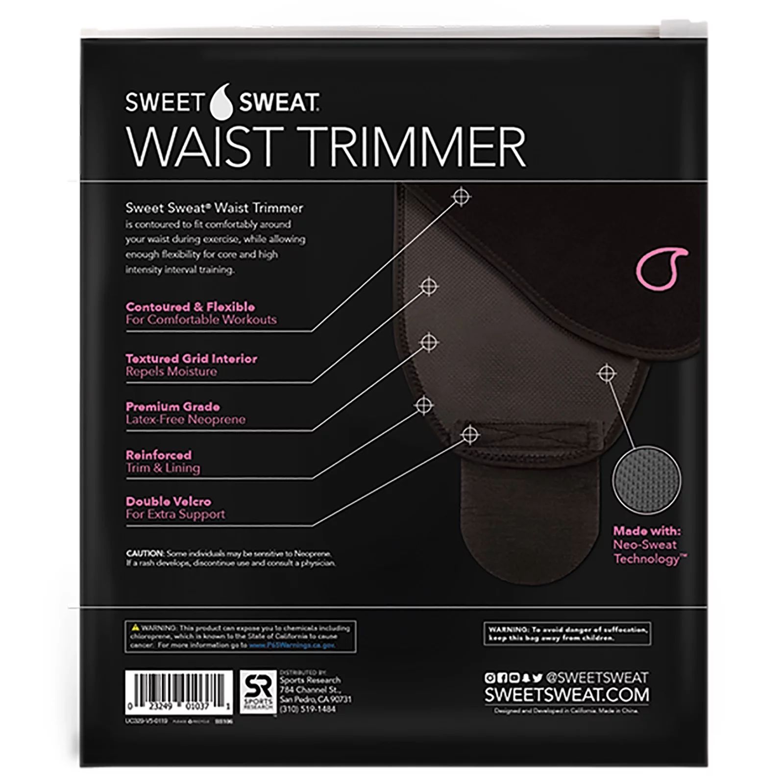 Sports Research Sweet Sweat Waist Trimmer, Medium, Black & Pink, 1 Belt | Walmart (US)