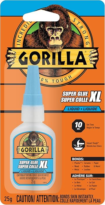 Gorilla Super Glue XL Liquid, Fast-Setting, Versatile Cyanoacrylate Glue, Anti-Clog Cap, Flow Con... | Amazon (CA)