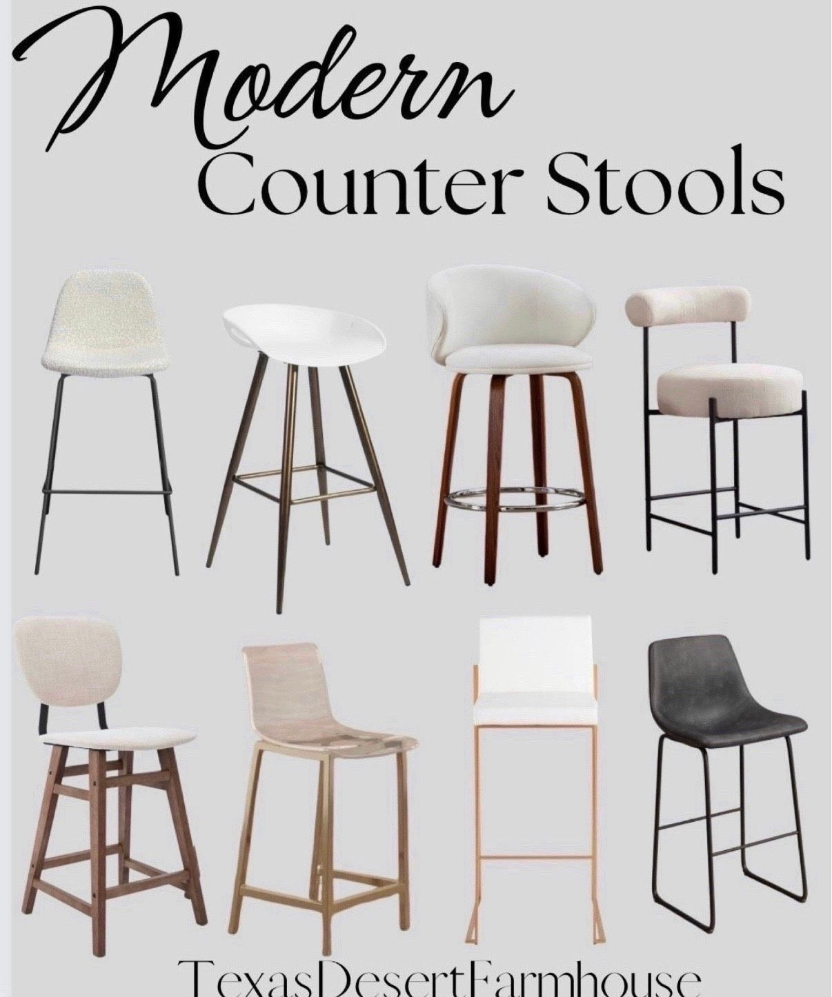 Modern Counter Stools

#acrylicstool #upholsteredstool #counterstool #barstool #kitchenstool #stool #chair #diningchair #furniture

Homy Casa Set of 2 Barstools White Seat Gold Legs with Footrest, 32.3" H Counter Height Bar Chairs Set For Home BarKitchen, Dining

Wahson Set of 2 Linen Upholstered Counter Height Stool, 25'' H Farmhouse Modern Fabric Counter Stool with Hardwood Legs, for Kitchen Island 33"- 37" H, Cream

LukeAlon Modern Velvet Counter Stools Set of 2, Upholstered 26" Seat Height Low Bar Stools with Wood Legs Armless Counter Height Bar Chairs with Footrest for Kitchen Dining Room, Cream White

EALSON Modern Counter Height Bar Stools Set of 2 Linen Upholstered Barstools with Curved Open Back/Round Seat Fabric Comfortable Bar Chairs for Kitchen Island, 26 Inch Beige#LTKfamily 

#LTKCyberWeek #LTKStyleTip

#LTKdayinmylife #LTKHome #LTKfoodie