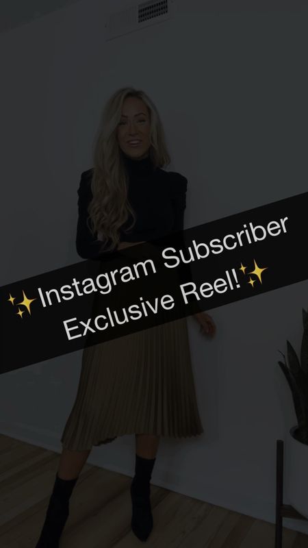 ✨Instagram Subscriber Exclusive Reel!✨ 5 Ways To Style A Camel Pleated Skirt

Sizing info: Pleated skirt - recommend sizing down one size. Exact skirt linked below, also linking a similar skirt because it’s starting to sell out!
Camel cashmere sweater -recommend sizing down one size (I’m wearing a XS). Everything else runs TTS! 

Sock booties are old from Stuart Weitzman, linking this seasons version below and a similar pair for less. Off the shoulder bodysuit is sold out, linking similar options below!

#LTKworkwear #LTKstyletip