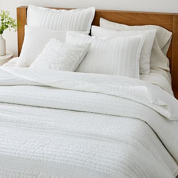 European Flax Linen Linework Quilt &amp; Shams | West Elm (US)