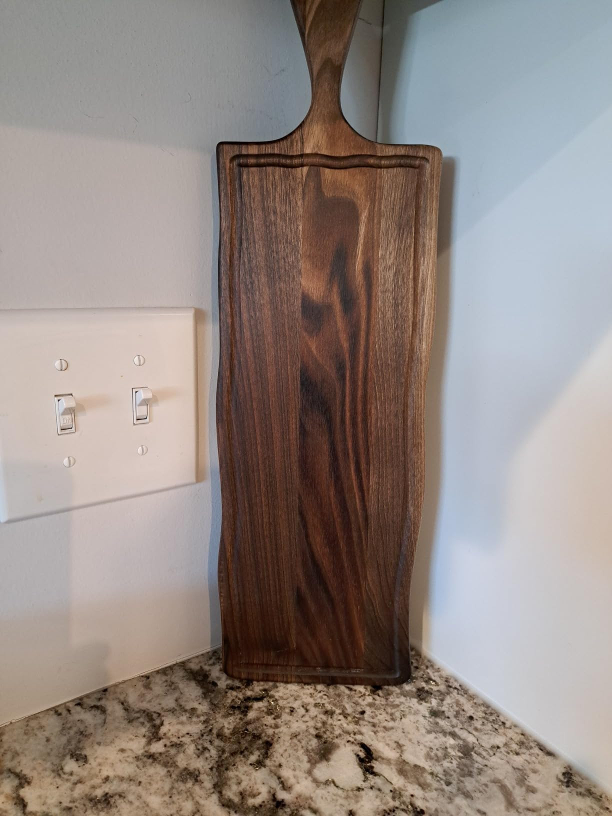 Elegant Walnut Wood Long Serving Board with Handle - Charcuterie Wooden Board - Stylish Versatili... | Amazon (US)