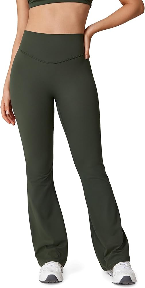 Hugcurve No Front Seam High Waisted Flare Leggings for Women Bootcut Yoga Pants Buttery Soft - 29... | Amazon (US)