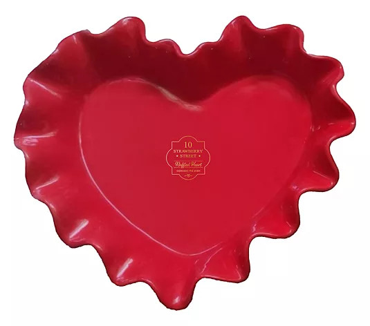 Make Your Selection: 10 Strawberry Street Scalloped Heart Pie Dish | QVC