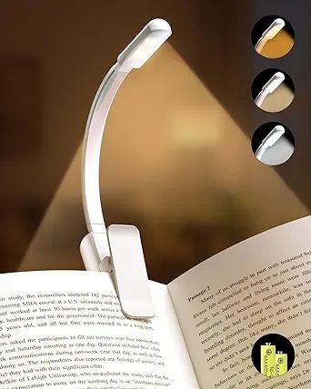 Book Light,Reading Lights for Books in Bed,AAA Battery Clip-On Led Reading Light with 3 Colors & ... | Amazon (US)