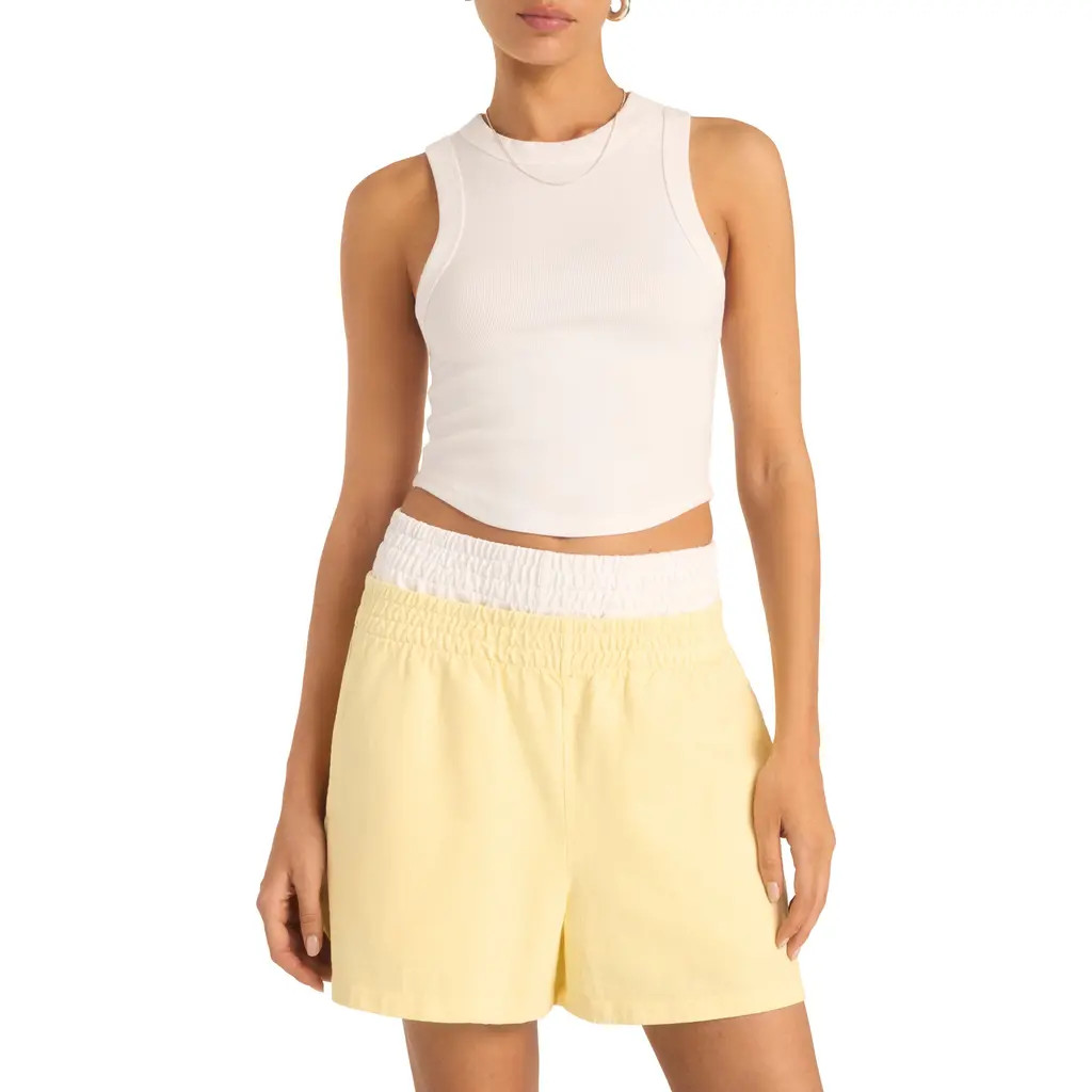 Vitamin A® Daybreak Essential Crop Tank in White at Nordstrom, Size Large | Nordstrom