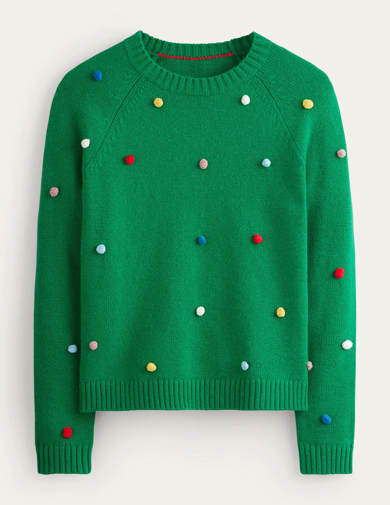 Christmas Pompom Sweater - Veridian Green | Boden (US)