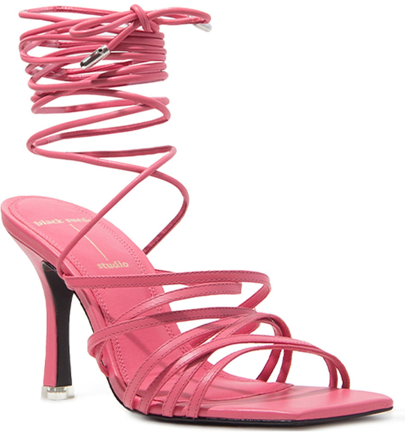 Black Suede Studio Lana Strappy Sandal (Women) | Nordstrom | Nordstrom