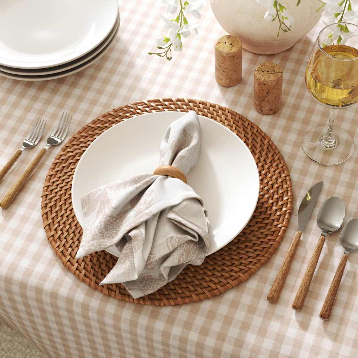4pk Cotton Floral Toile Napkins Light Blue - Threshold™ | Target