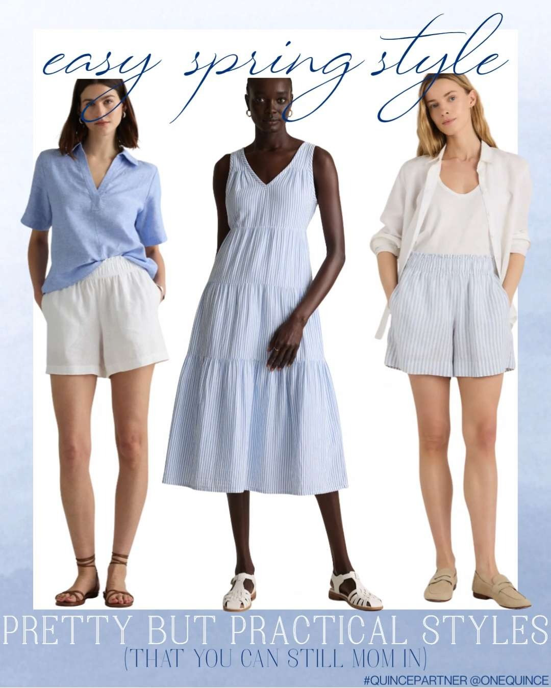 Easy spring style 💙 Pretty, practical pieces you can actually live in. #quincepartner @quince 

 #LTKootd #LTKmomlife #LTKSeasonal