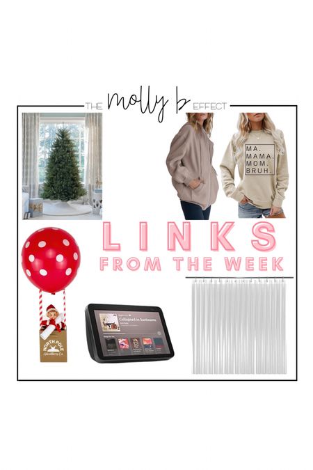 Links from this week!!!

-the most beautiful real-like no needle-dropping full Christmas tree from King of Christmas! This is ours, we have the 9ft tree but there are so many other beautiful options. I do prefer mine unlit, much cheaper and you can add as many lights as you want each year! 
- new Amazon zip up hoodie jacket, super cozy, TTS is oversized ☺️
- mama sweatshirt, the boys got me this last year for Christmas ☺️
- ELF on the shelf kit, it’s personalized, cute, easy and FUN!! 
- Amazon has a crazy good sale on their Alexa’s, grabbed this one for the kitchen and playroom so the kids can see what time and weather are
-best shower curtain liner, stays mold free for years!!!!

#LTKSeasonal #LTKsalealert #LTKhome