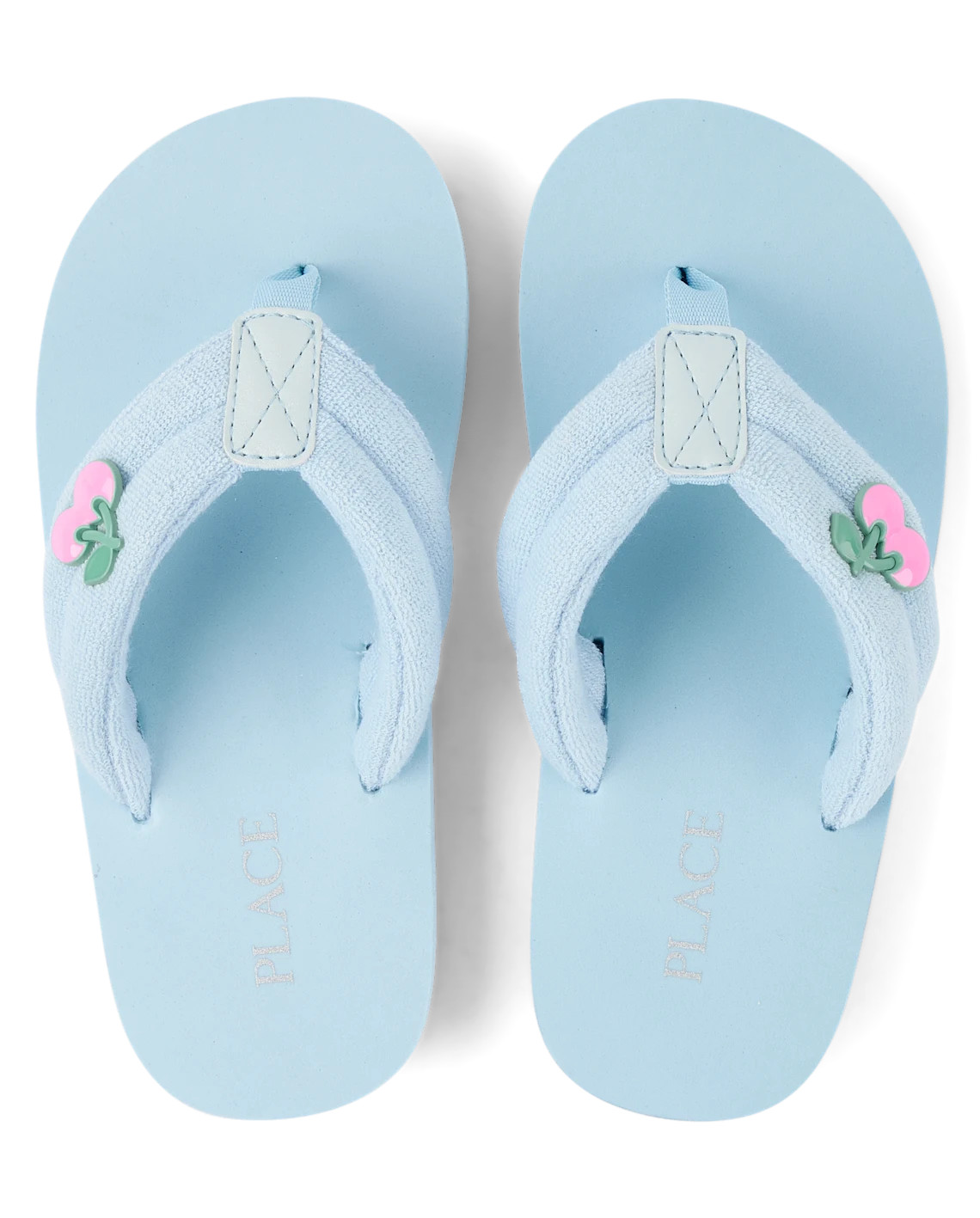 Girls Cherry Stud Terry Cloth Flip Flops - blue | The Children's Place
