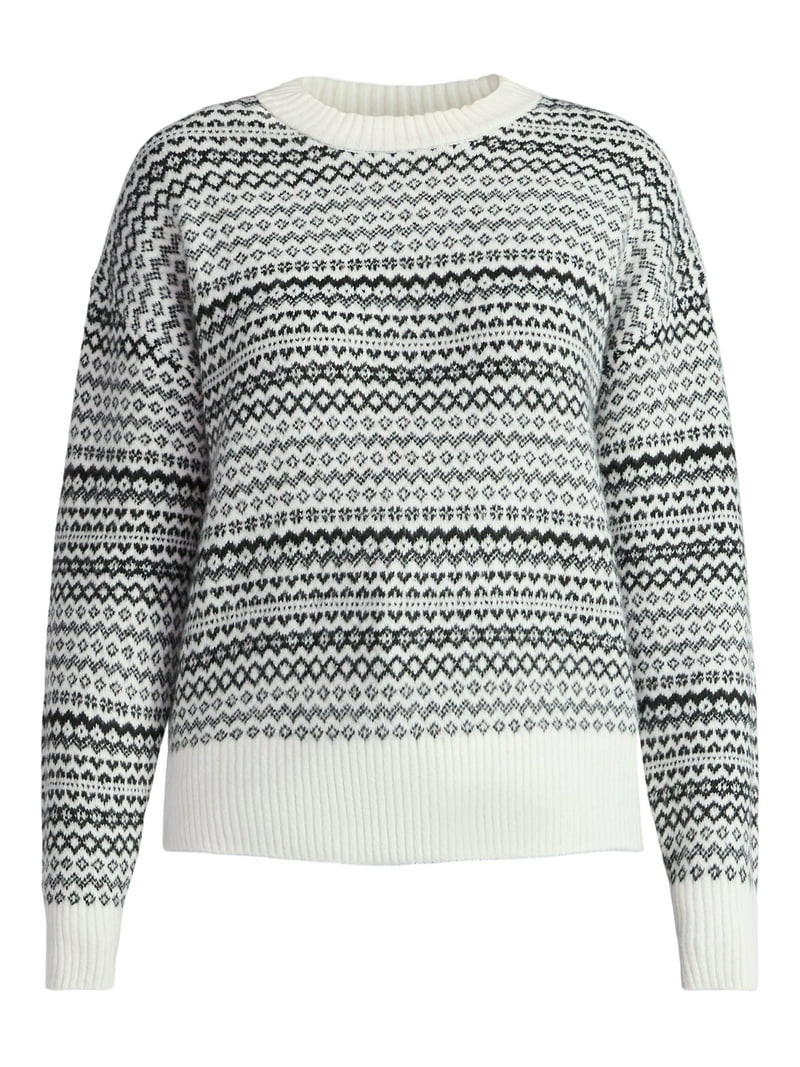 Time and Tru Women's Fair Isle Pullover Sweater, Midweight, Sizes XS-XXXL | Walmart (US)