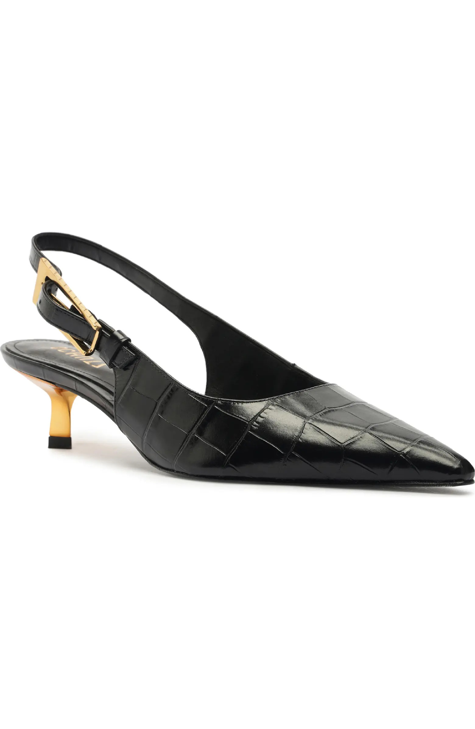 Schutz Ciara Slingback Pointed Toe Kitten Heel Pump (Women) | Nordstrom | Nordstrom