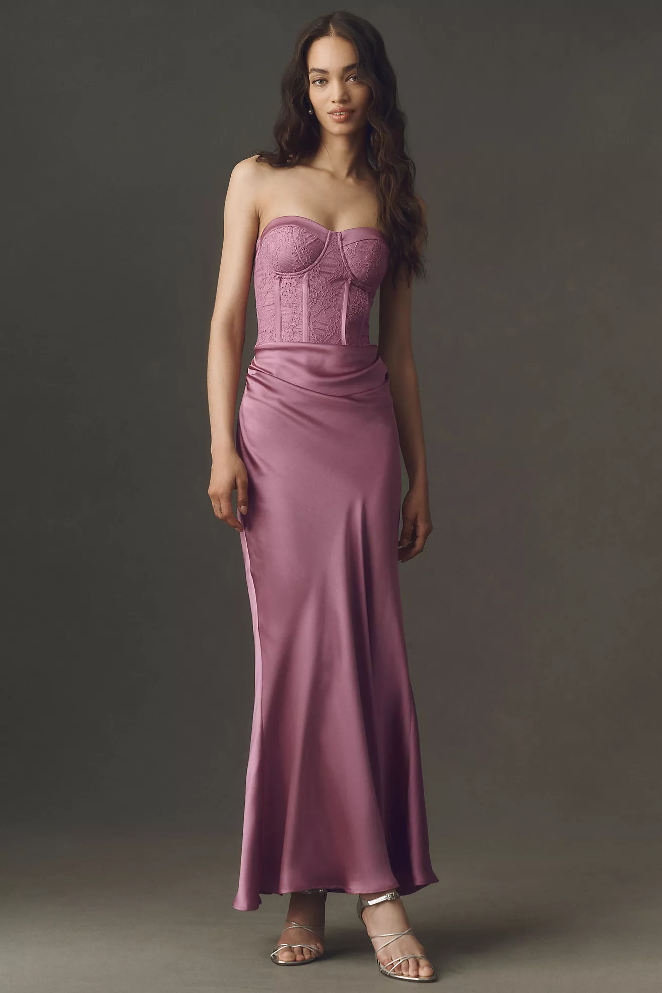 BHLDN Satin Corset Maxi Dress | Anthropologie (US)