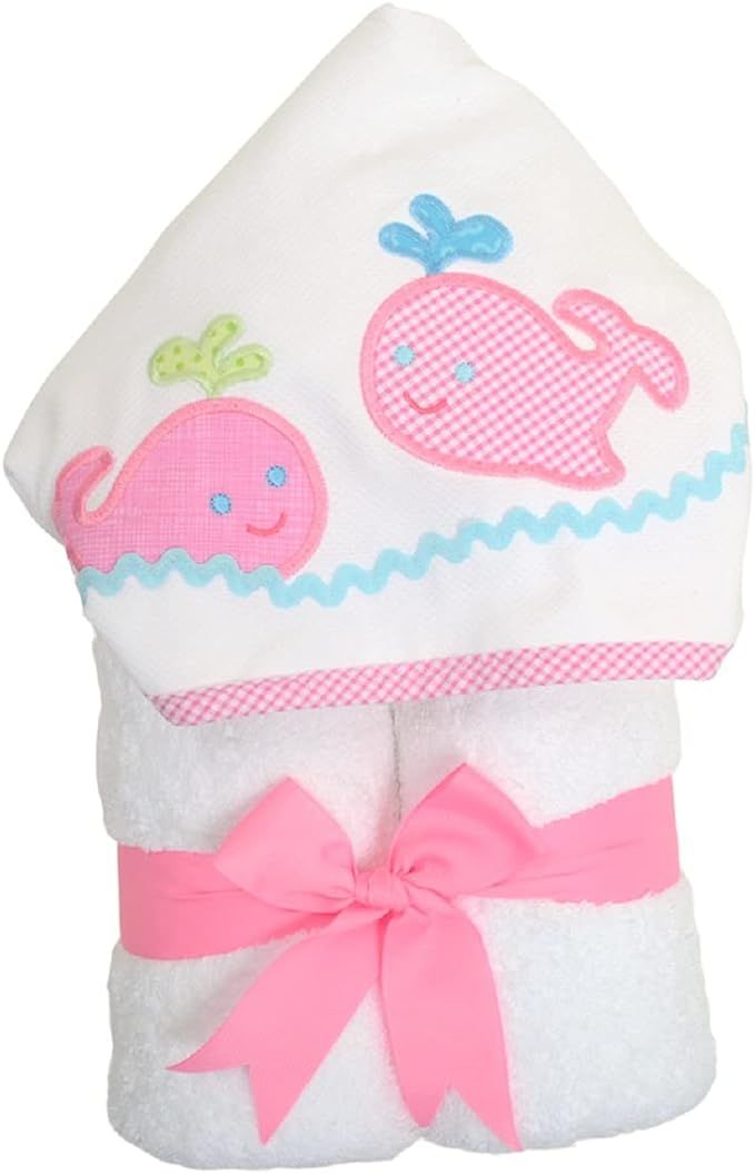 3 Marthas Boutique Everykid Hooded Towel (Pink - Whale Waves) | Amazon (US)