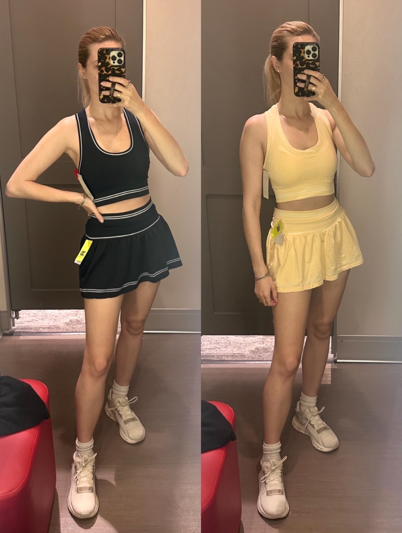 The cutest little affordable tennis set. There’s a light cable knit embossed pattern in it

Both paired are $50 together. Sized up in the top. TTS in the bottom

Tennis set | matching set | running set | tennis skirt | sports bra 

#LTKfitnessgoals #LTKootd #LTKActive