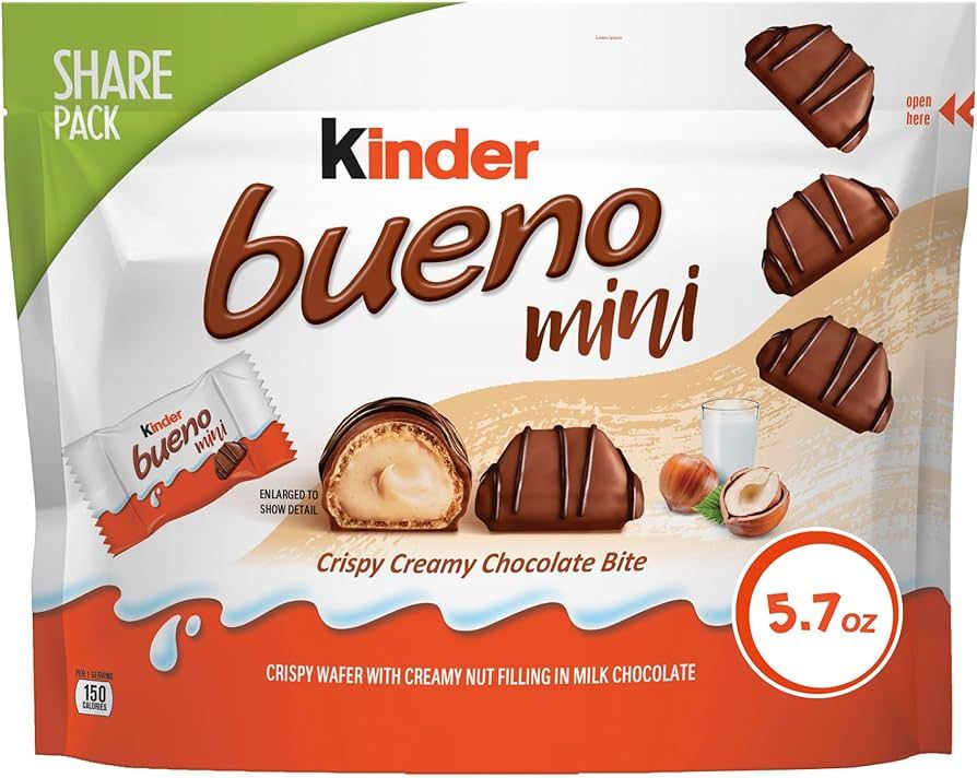 Kinder Bueno Mini, Milk Chocolate and Hazelnut Cream, Individually Wrapped Chocolate Bars, Share ... | Amazon (US)