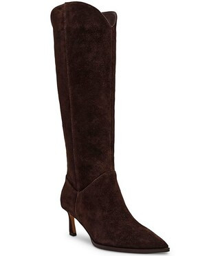 Leyna Suede Western Inspired Kitten Heel Boots | Dillard's