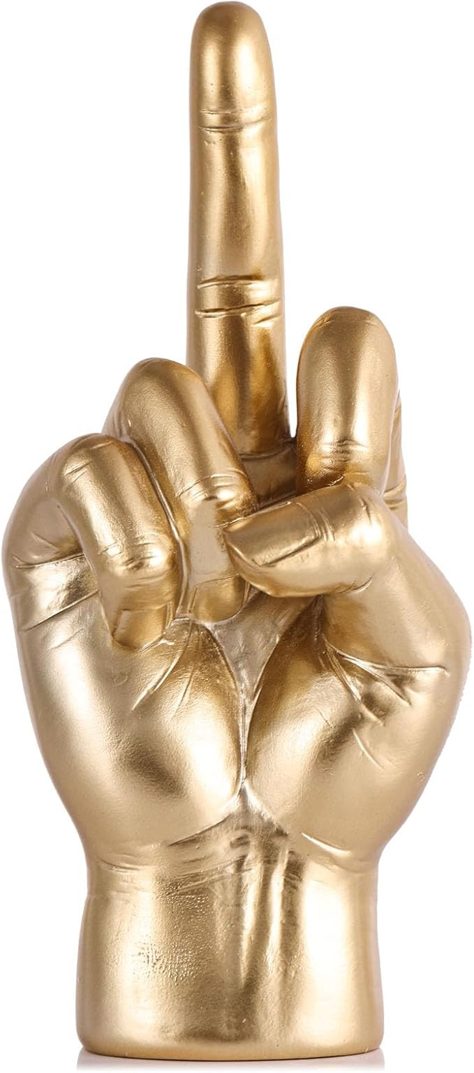 Gold Middle Finger Gifts,Gesture Statues and Sculptures,Home Décor Accent,Finger Classic Knick K... | Amazon (US)