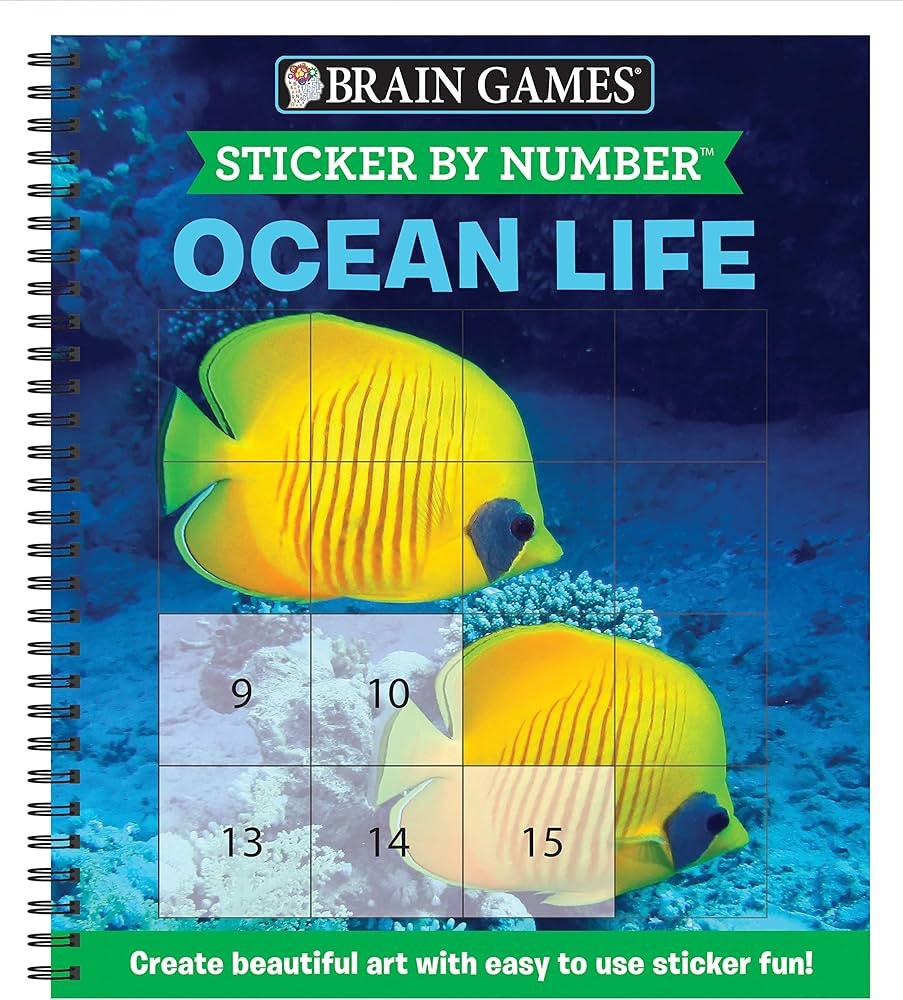Brain Games - Sticker by Number: Ocean Life (Easy - Square Stickers): Create Beautiful Art With E... | Amazon (US)