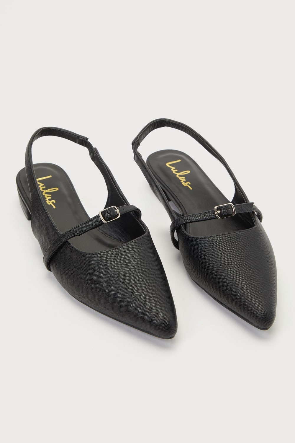 Portiaa Black Pointed-Toe Slingback Flats | Lulus