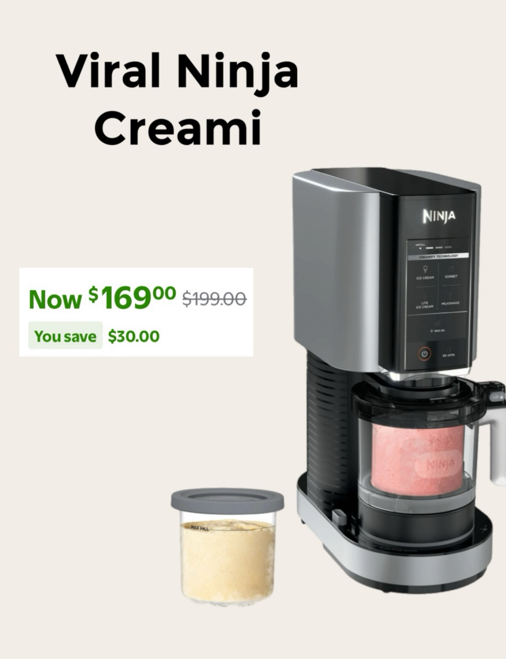 The viral ninja creami is finally on sale! We use this machine to make protein ice cream! (I wish I had a discount code for the Ninja Creami, but this is the most affordable one I've seen all year!) 

#LTKSaleAlert #LTKFamily #LTKGiftGuide