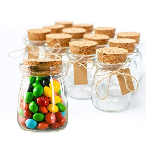 Otis Classic Small Glass Jars with Lids – Set of 12 Mini Honey Jars with Corks for Wedding & Party F | Amazon (US)