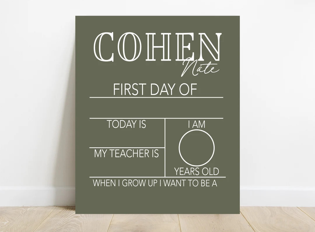 First Day of School Sign, Back to School Sign, Personalizable Reusable School Sign, School Photo ... | Etsy (US)