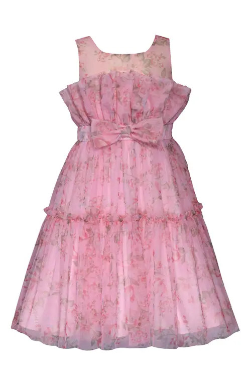 Iris & Ivy Kids' Floral Print Mesh Dress in Pink Multi at Nordstrom, Size 8 | Nordstrom