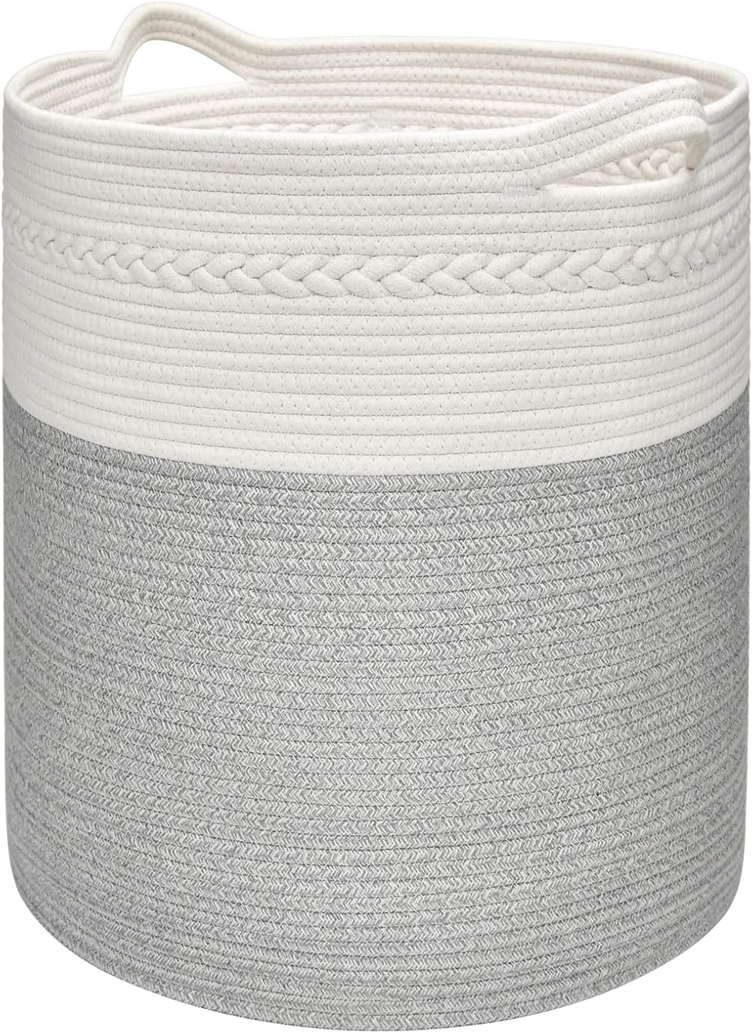 Vamcheer Cotton Rope Laundry Basket -18'' x 18'' x 20'' Blanket Basket, 80L Woven Toys Storage Ba... | Amazon (US)