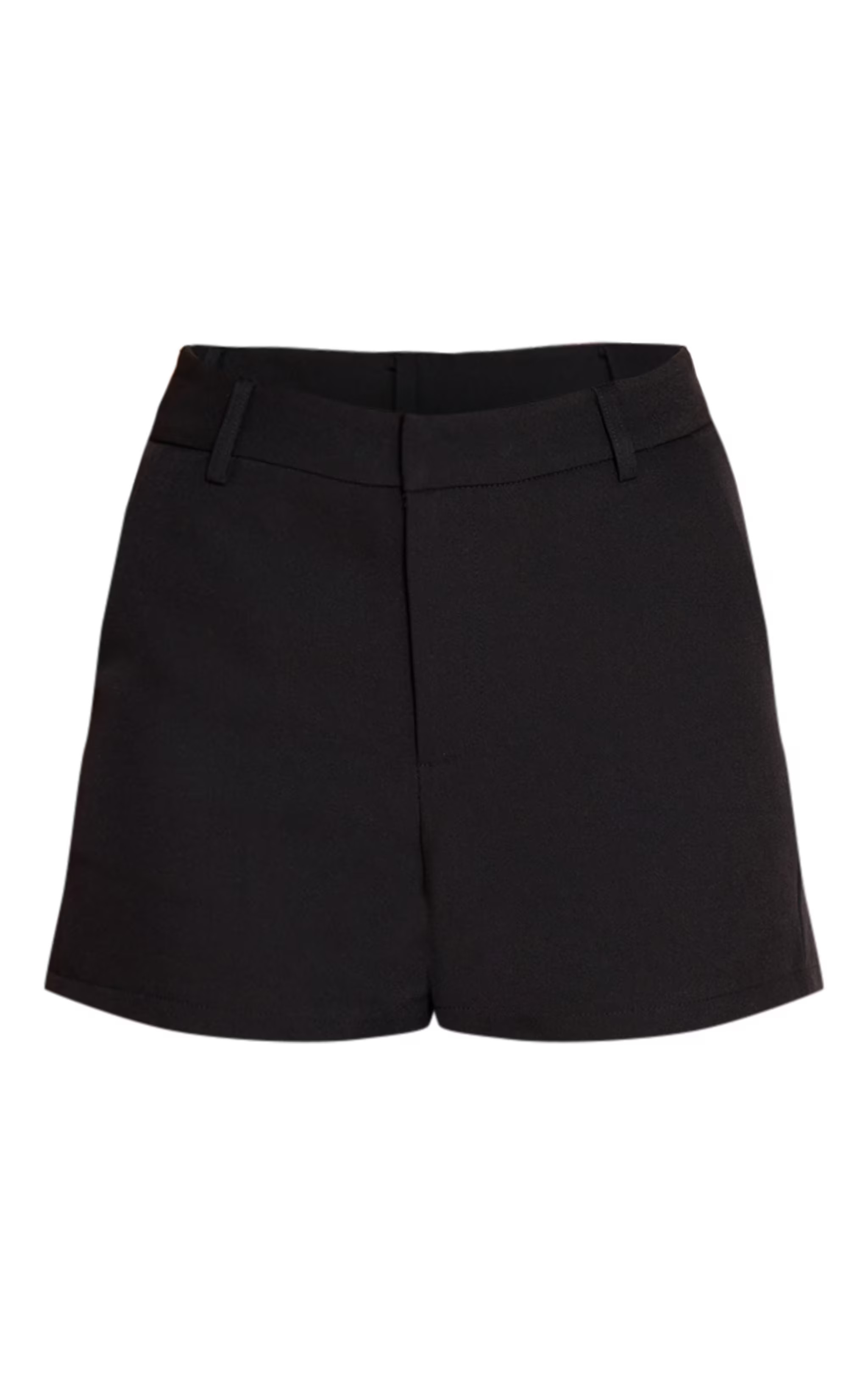 Black Tailored Mid Rise Shorts | PrettyLittleThing UK