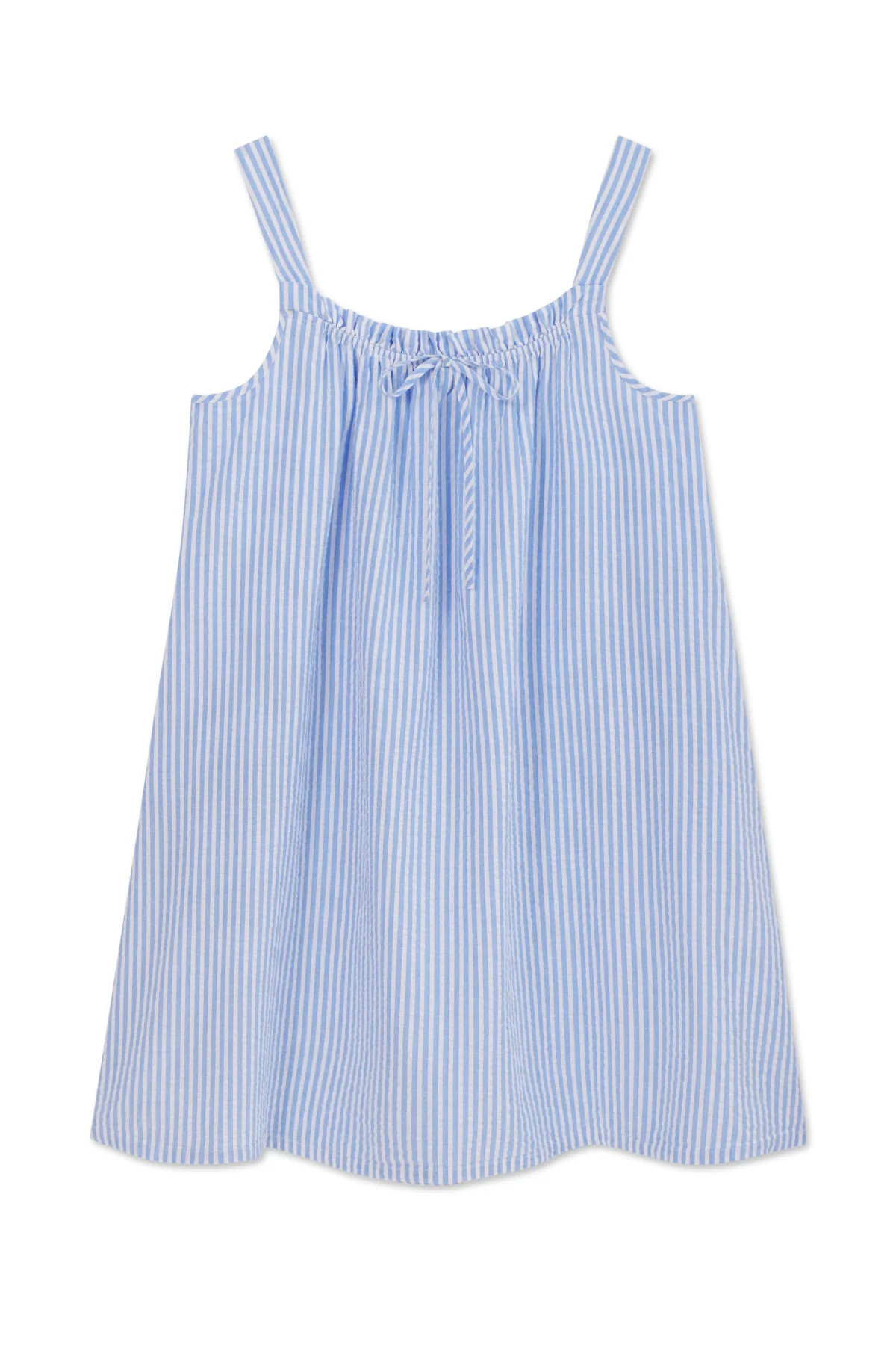 Alice Nightgown in Blue Seersucker | Lake Pajamas