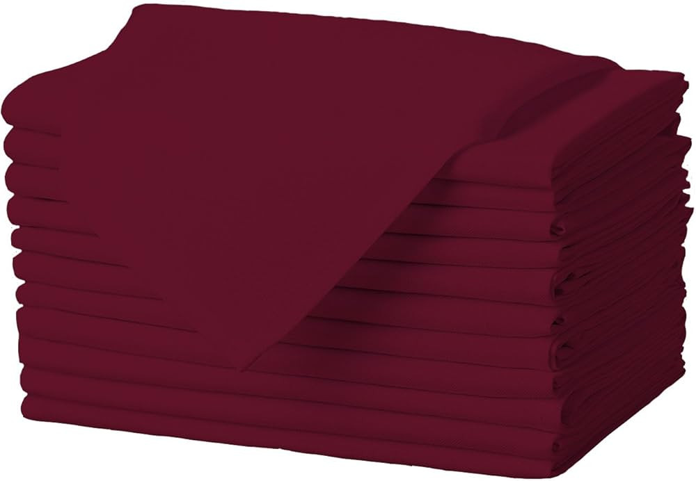 Gee Di Moda Cloth Napkins - 17 x 17 Inch Burgundy Dinner Napkins - Set of 12 Soft & Absorbent Was... | Amazon (US)