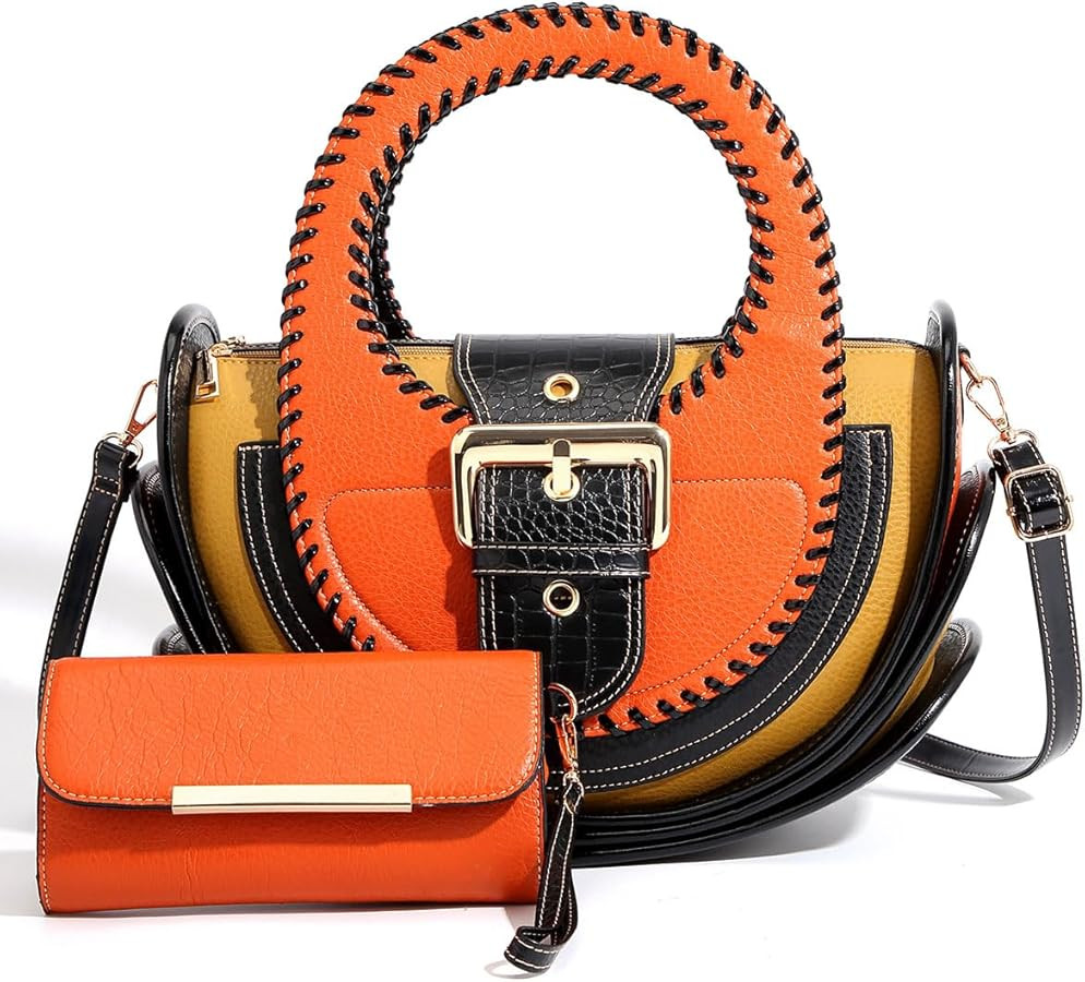 Designer Handbag Black Multi-Color Leather Vintage women's handbag Large Capacity Multi-layer 202... | Amazon (US)