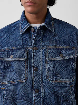Gap × HFR Embroidered Denim Bomber Jacket by Daveed Baptiste | Gap (US)
