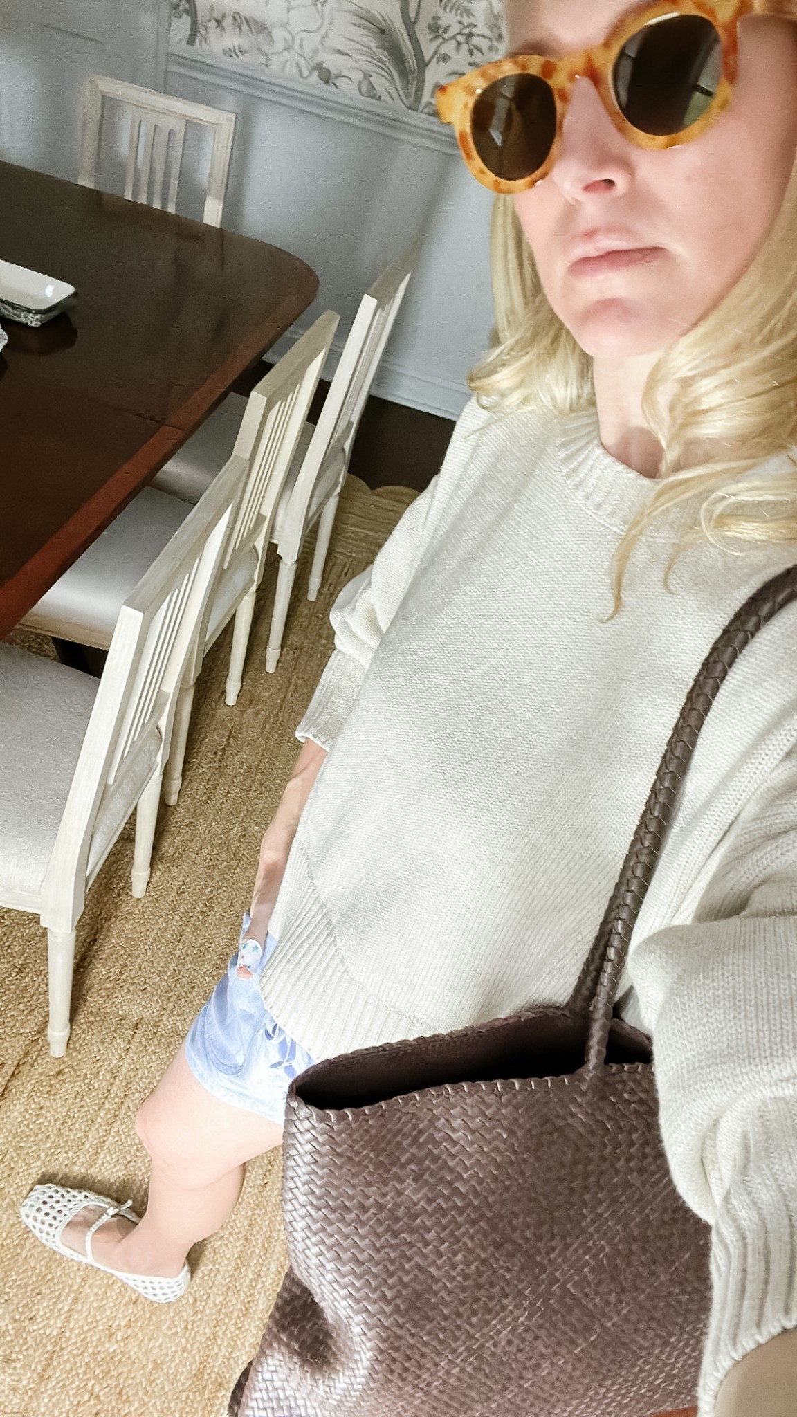 My spring weekend mom uniform. These linen shorts from @onequince are the perfect length and weight and have a drawstring waist and I’m loving their cotton sweaters as much as their cashmere. Both are tts.
#quincepartner 

#LTKSeasonal #LTKFindsUnder100 #LTKStyleTip