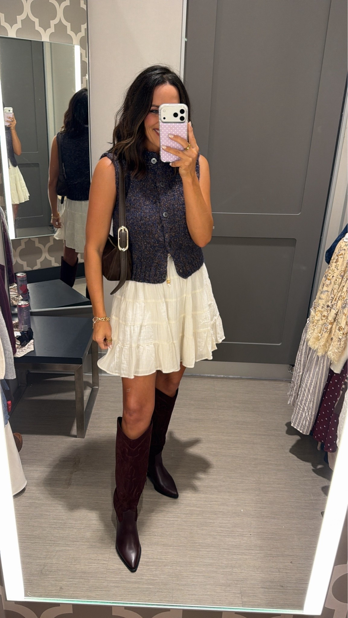 This Target vest is SO cute 🤎 the perfect little layering piece for fall! I love it over this skirt with boots!! Wearing an XS 🤎

@Target 

#TargetFinds #TargetStyle #TargetFashion #TargetOutfit #FallFashion #FallStyle #LayeringPieces #AffordableFashion #LTKCreator #LTKFashion