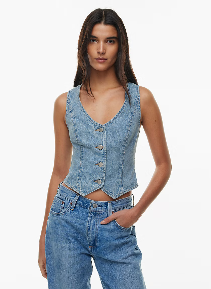 THE '90S MIA DENIM VEST | Aritzia