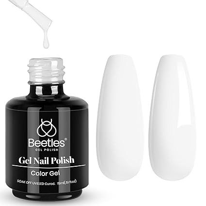 Beetles White Gel Nail Polish,15ml Summer Soak Off UV Gel Polish French Nail Art Manicure Salon D... | Amazon (US)