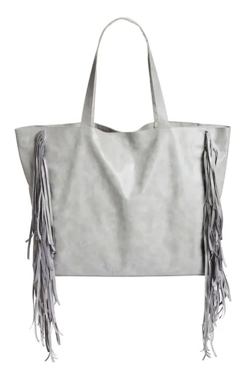 Area Stars Fringe Faux Leather Tote in Grey at Nordstrom | Nordstrom