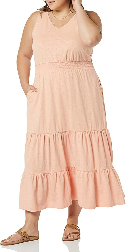 Amazon Essentials Women's Sleeveless Elastic Waist Summer Maxi Dress (Available in Plus Size) | Amazon (US)