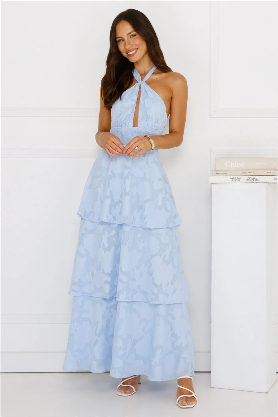 Island Sway Halter Maxi Dress Blue | Hello Molly (US)