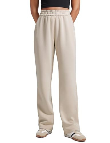 CRZ YOGA SoftAura Straight Leg Casual Sweatpants Women 30" - Modal Lounge Travel Casual Pants with Pockets Mojave Tan X-Small | Amazon (US)