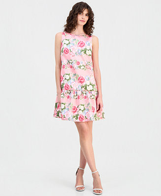 Women's Floral Print Sleeveless Shift Dress | Macy's