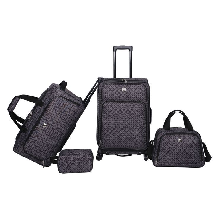 Skyline 4pc Softside Checked Luggage Set - Gray Geo | Target