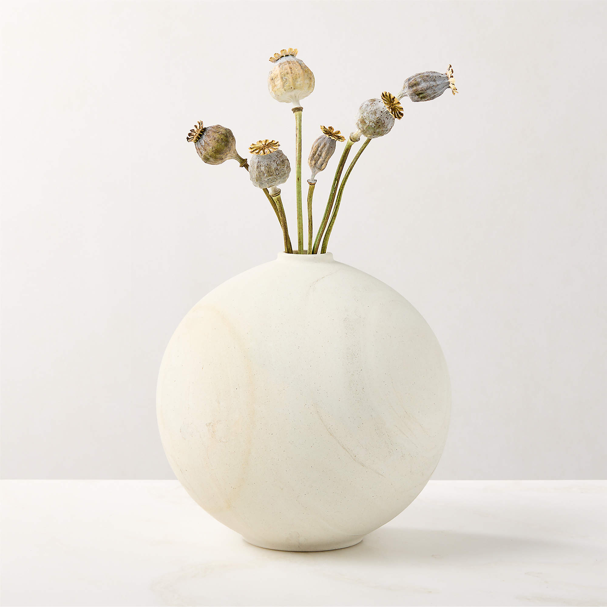 Artesian White Sandstone Vase Small | CB2 | CB2