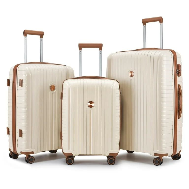 Joyway 3 Piece Luggage Sets Hardshell Lightweight Suitcase with TSA Lock Spinner Wheels（White... | Walmart (US)
