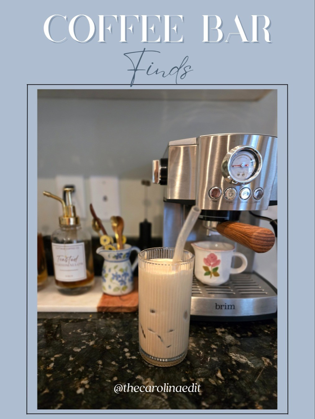 Love making my own iced coffee at home these days. It tastes even better than the overpriced coffee shops. Here's what I use to create my yummy lattes at home. #icedcoffee #coffeebar #diy #coffee #espresso #espressomachine #kitchen 

#LTKHome #LTKFindsUnder100 #LTKFindsUnder50